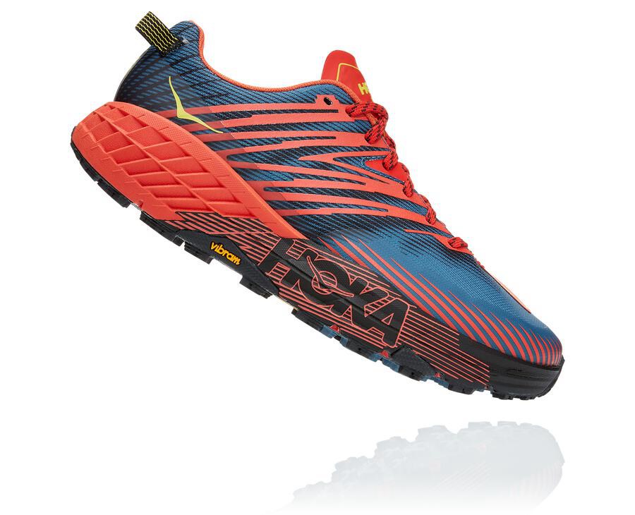 Hoka One One Mens Trail Shoes - Speedgoat 4 - Red - TCVX73901
